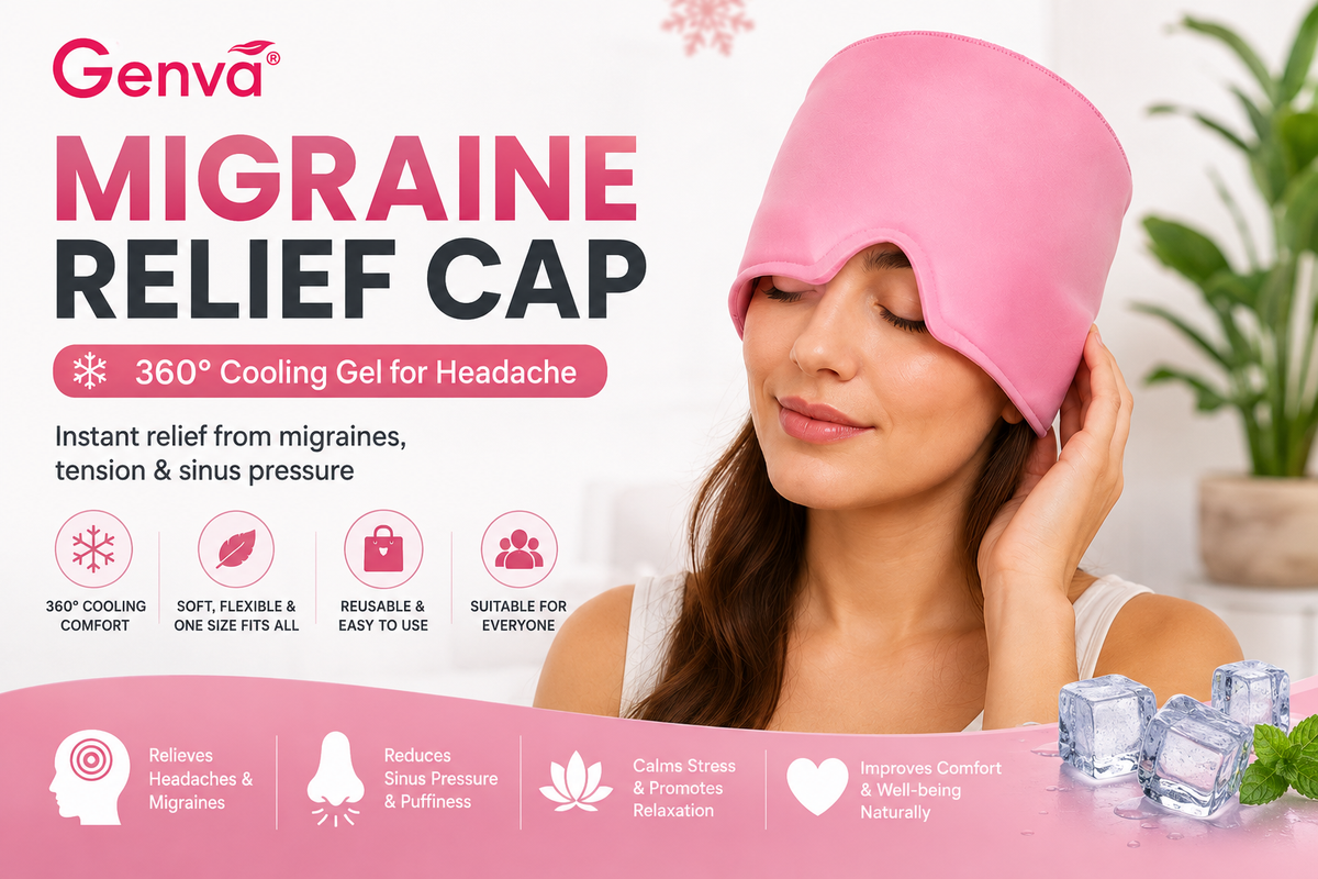 Genva Migraine Relief Cap – 360° Cooling Gel Headache Relief