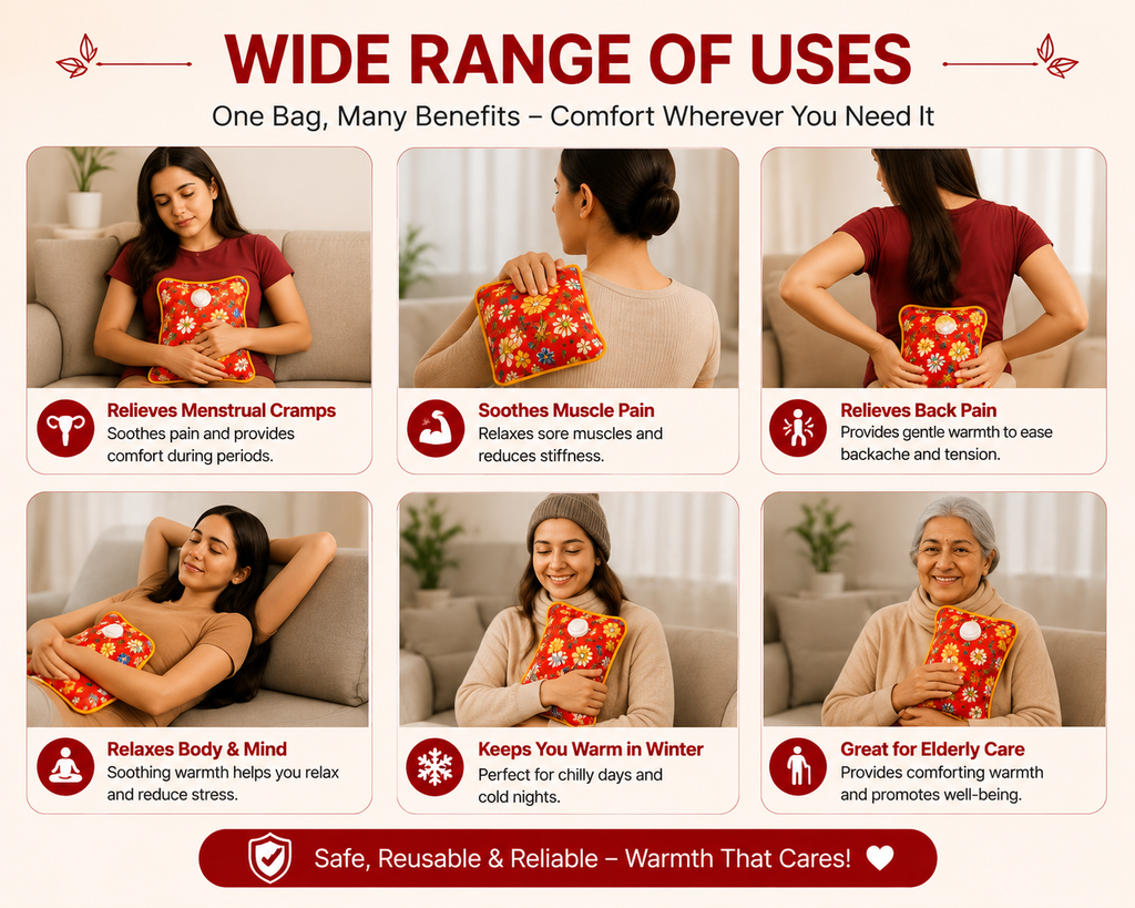 Electric Hot Water Bag 2L | Fast Heating Leak-Proof Heating Pad for Pain Relief & Winter Warmth