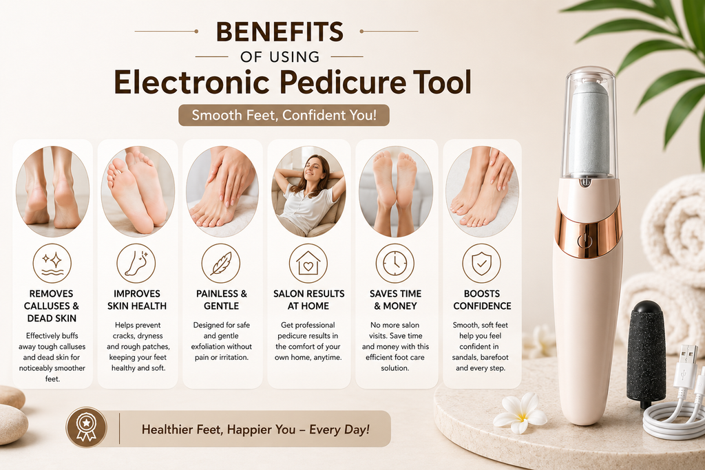 GENVA Electric Foot Callus Remover – Rechargeable Cordless Electronic Pedicure Tool with Dual Roller Heads & 2-Speed Control