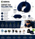 GENVA Memory Foam Travel Neck Pillow & Sleep Mask Set – Ergonomic U-Shaped Support for Comfortable Travel & Better Sleep